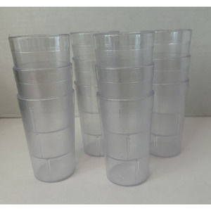 Clear Textured Plastic Juice/Water/Kids Tumbler Cup 5oz. Set of 12 Durable